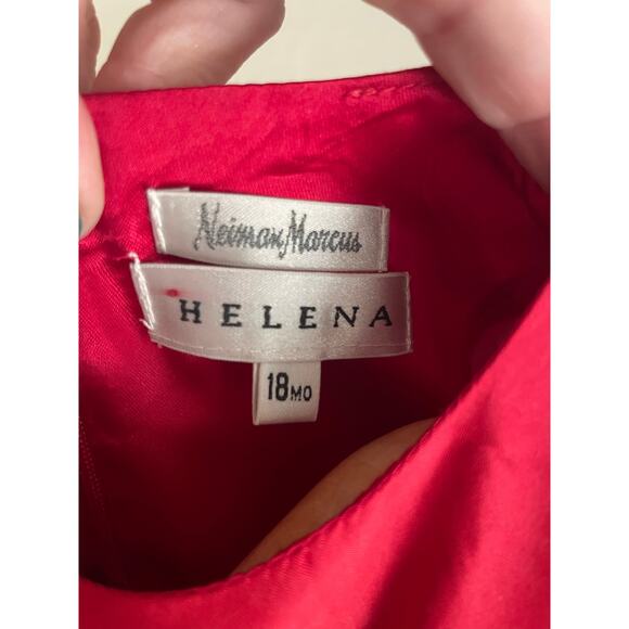 Neiman Marcus Helena Girls Red Pleated Silk Taffeta Dress. Size 18mo. EUC. - Picture 3 of 8